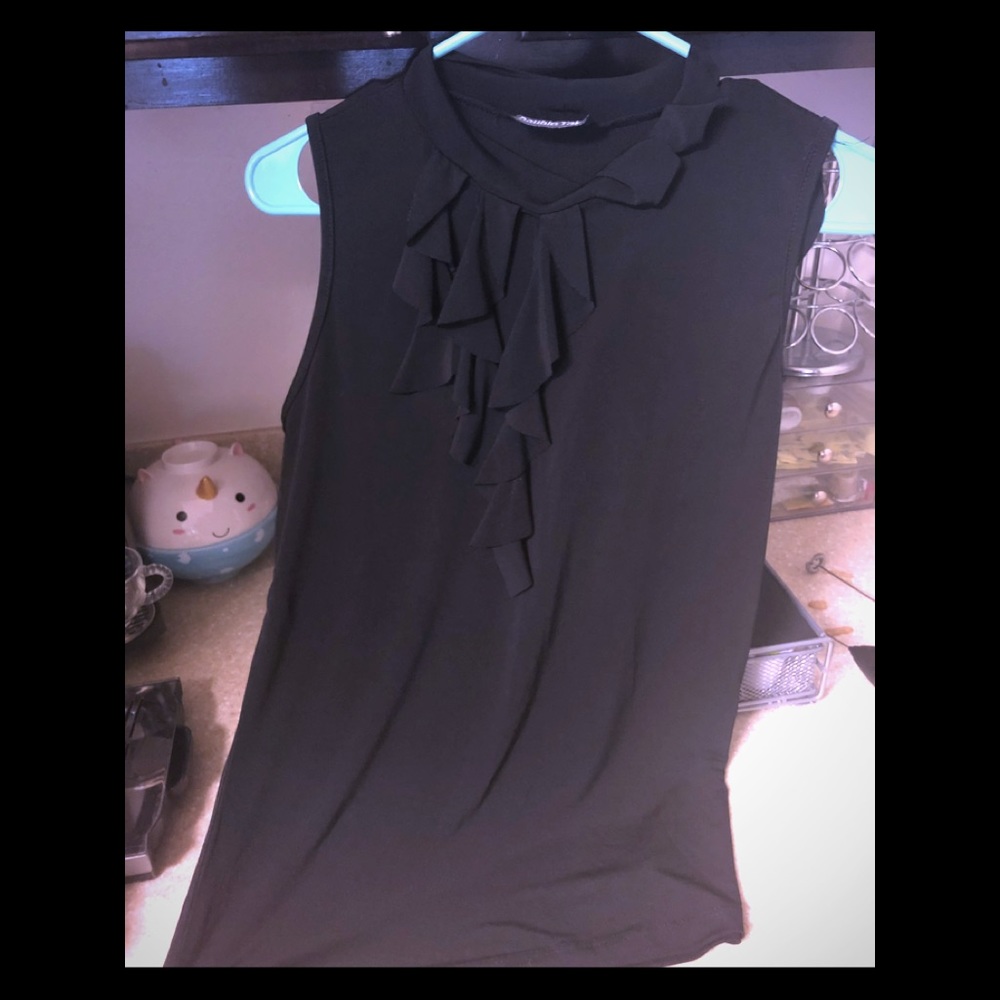 Black Ruffle Blouse
